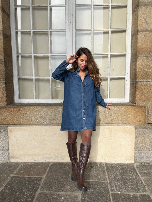 Robe en Jean Marion à manches longues