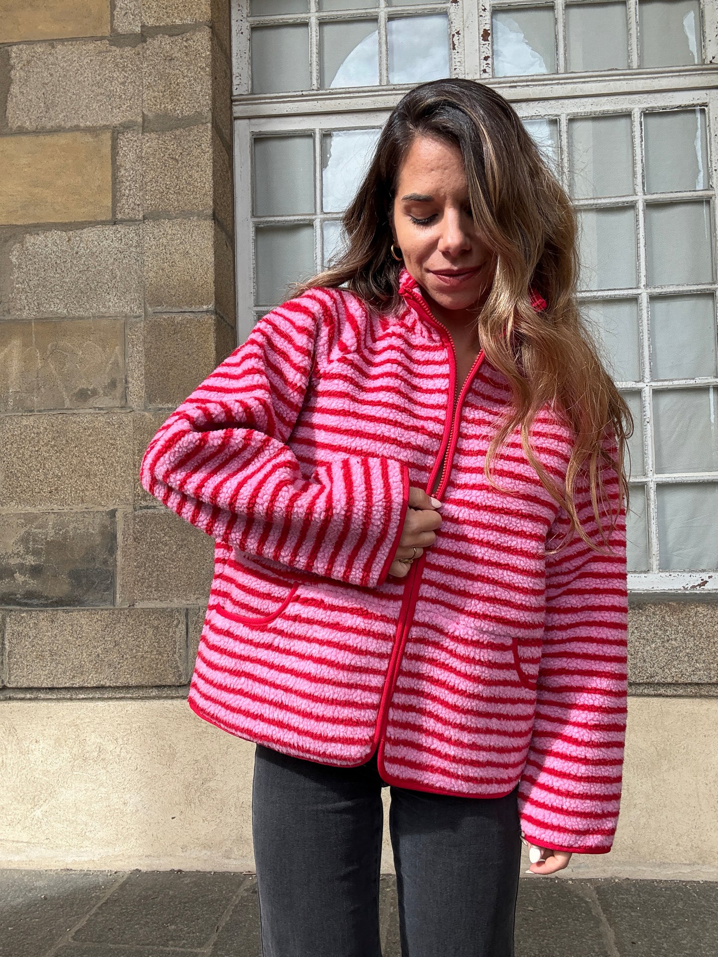 Veste polaire rayée Carmen