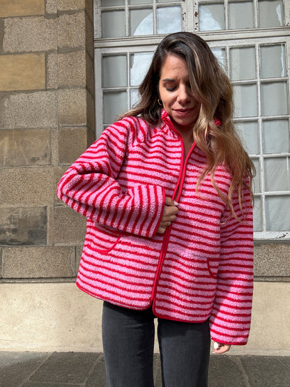Veste polaire rayée Carmen