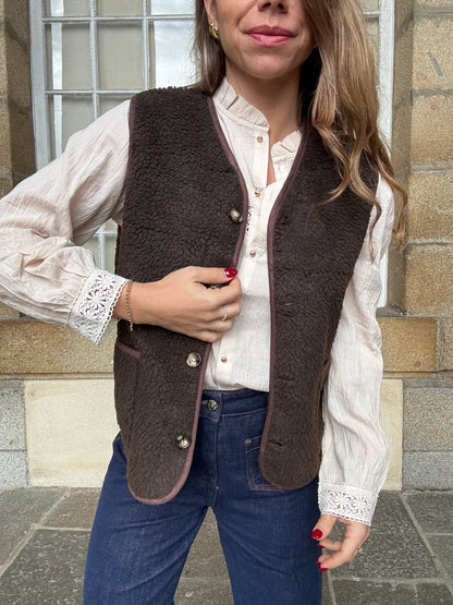 Gilet berger Arianne chocolat