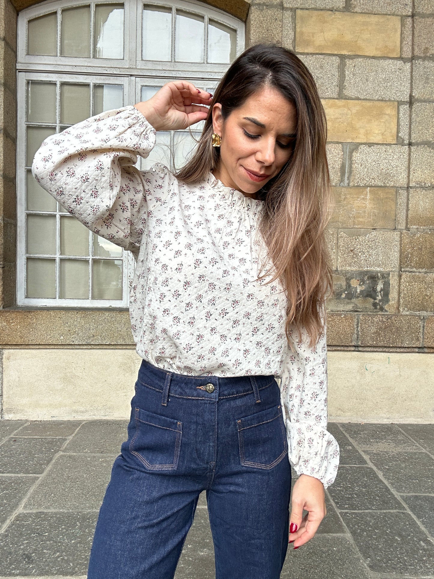 Blouse en coton Rose