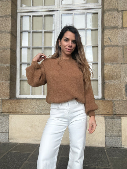 Maille en mohair et laine Gaia camel