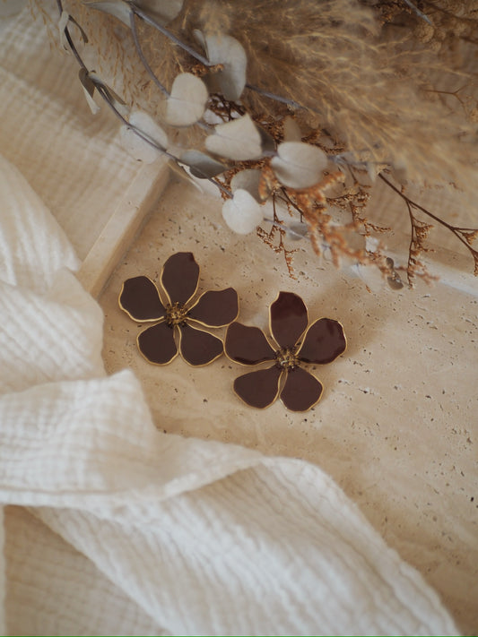 Boucles d'oreille Brown Magnolia