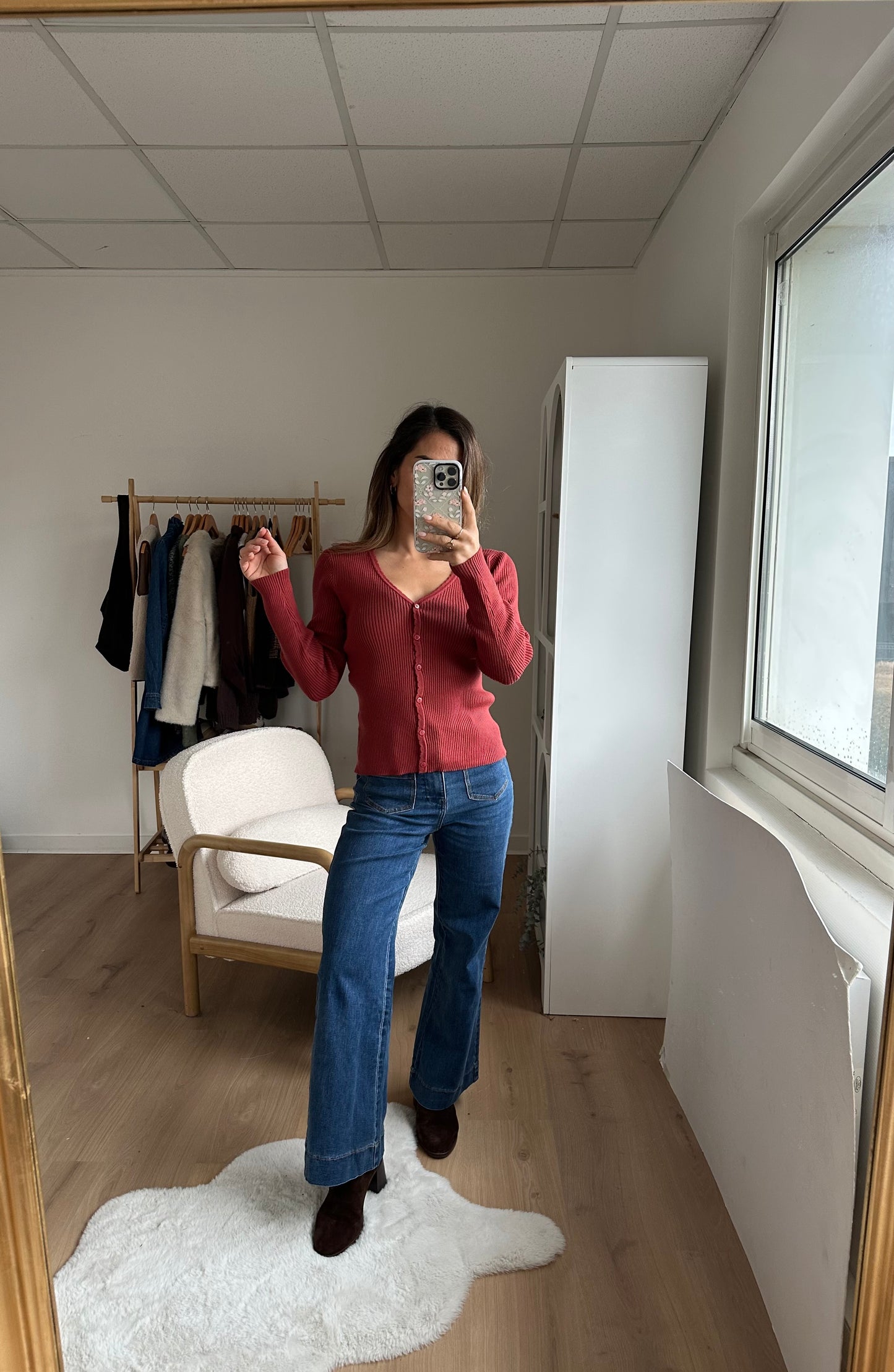 Cardigan fin Louise terracotta