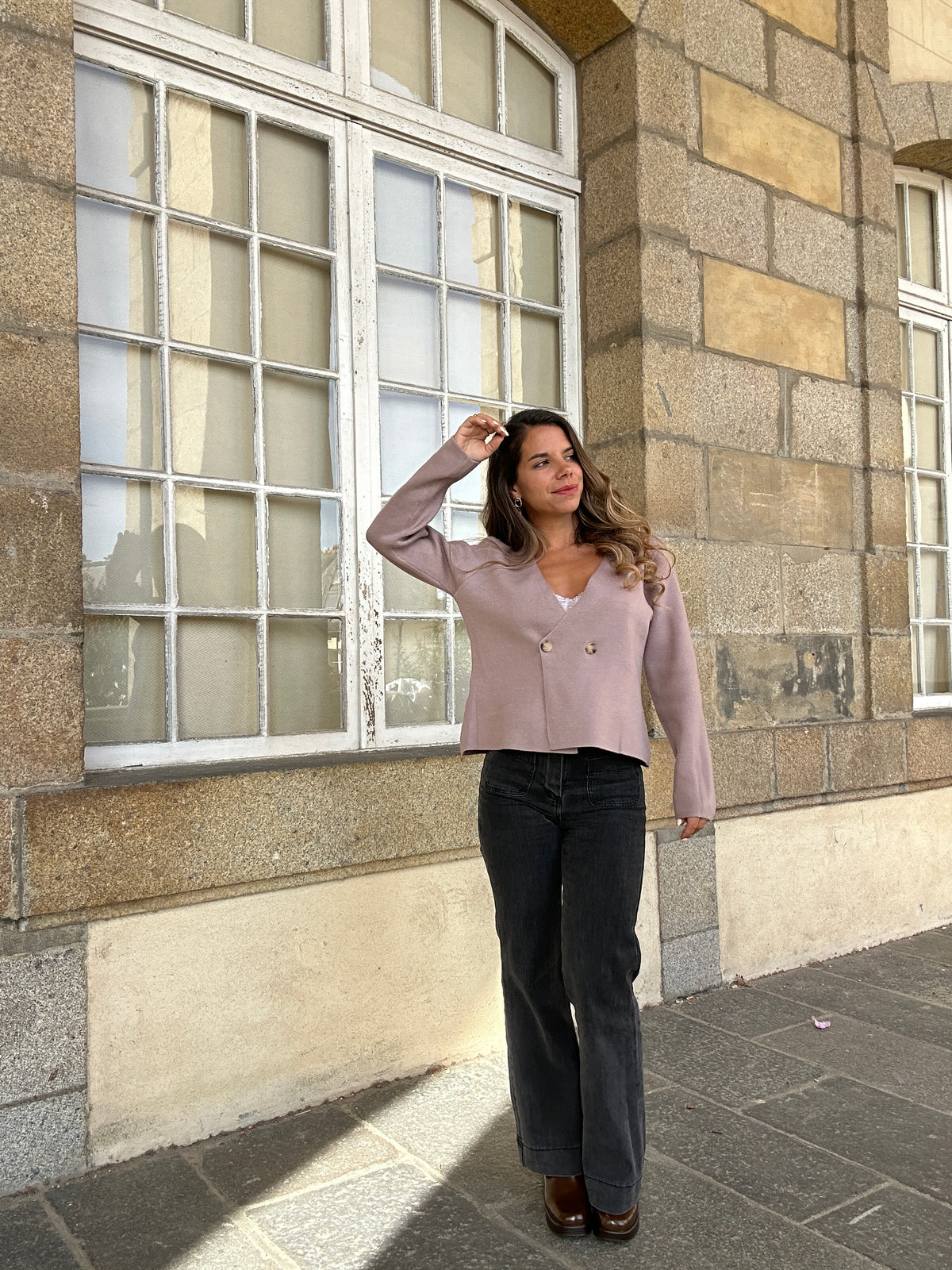 Pull en maille Amanda taupe