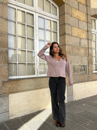 Pull en maille Amanda taupe