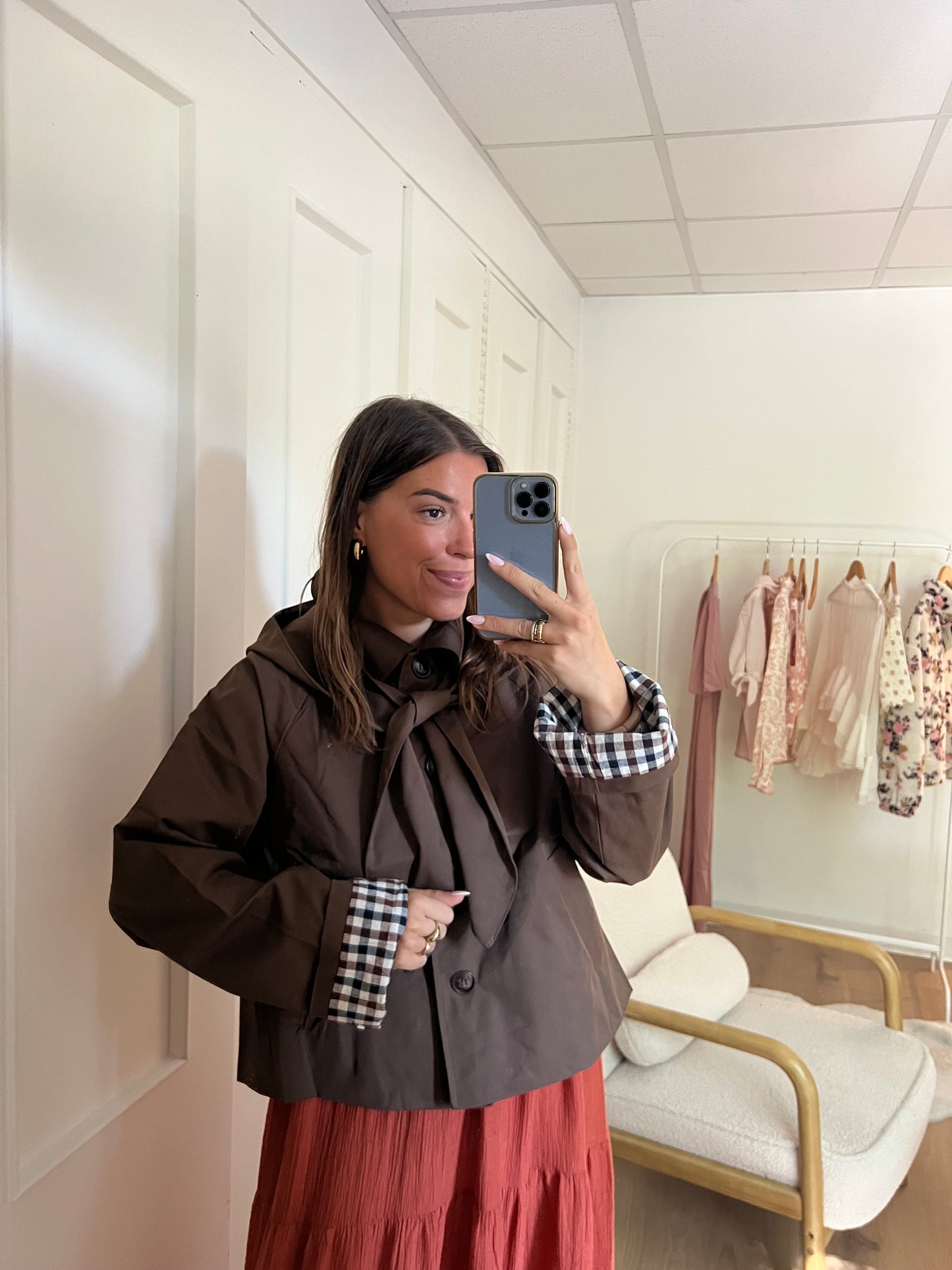 Veste à capuche amovible Garance chocolat