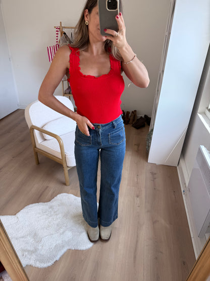Top nora rouge