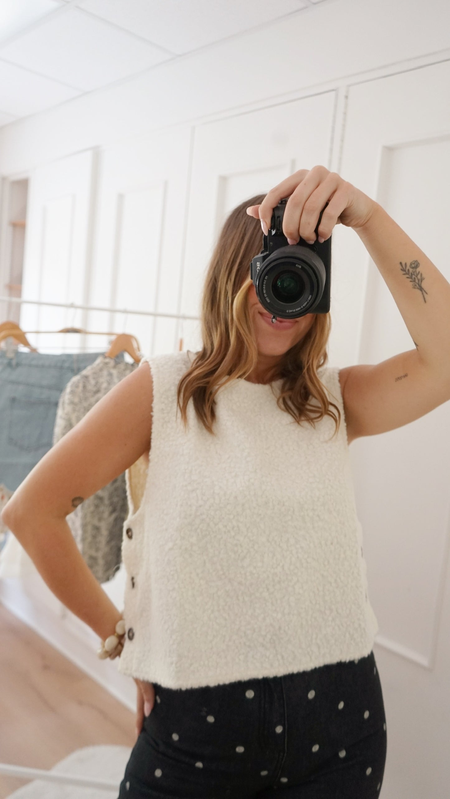 Pull sans manches Louisa beige