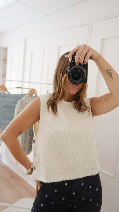 Pull sans manches Louisa beige