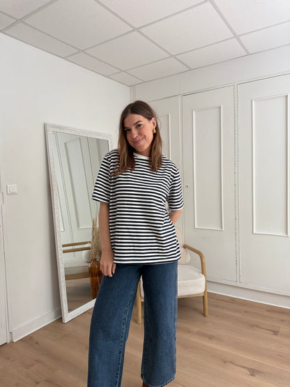 Tee-shirt rayé bleu marine Jules