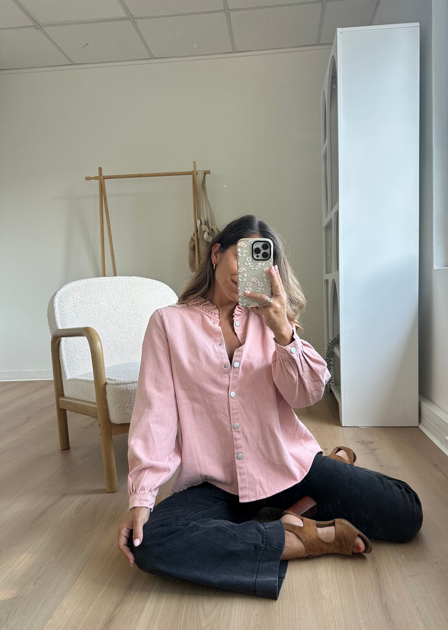 Veste en jean Céleste rose