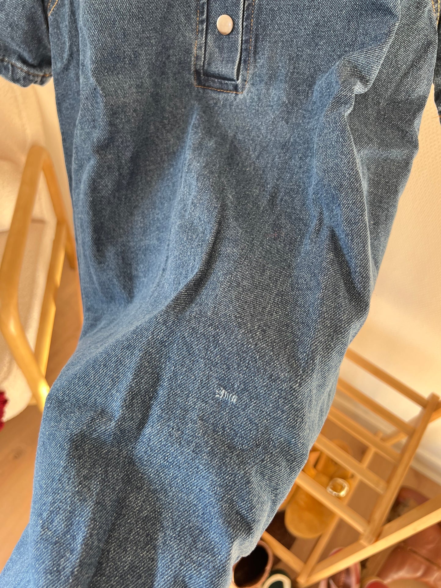 Robe en jean manches courtes