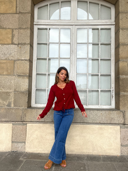Cardigan Emma bordeaux