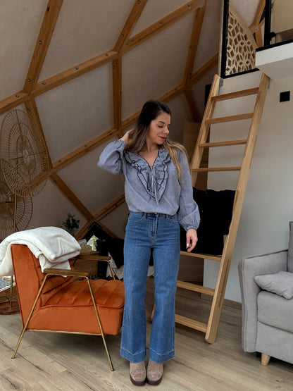 Blouse Stella vichy bleu marine