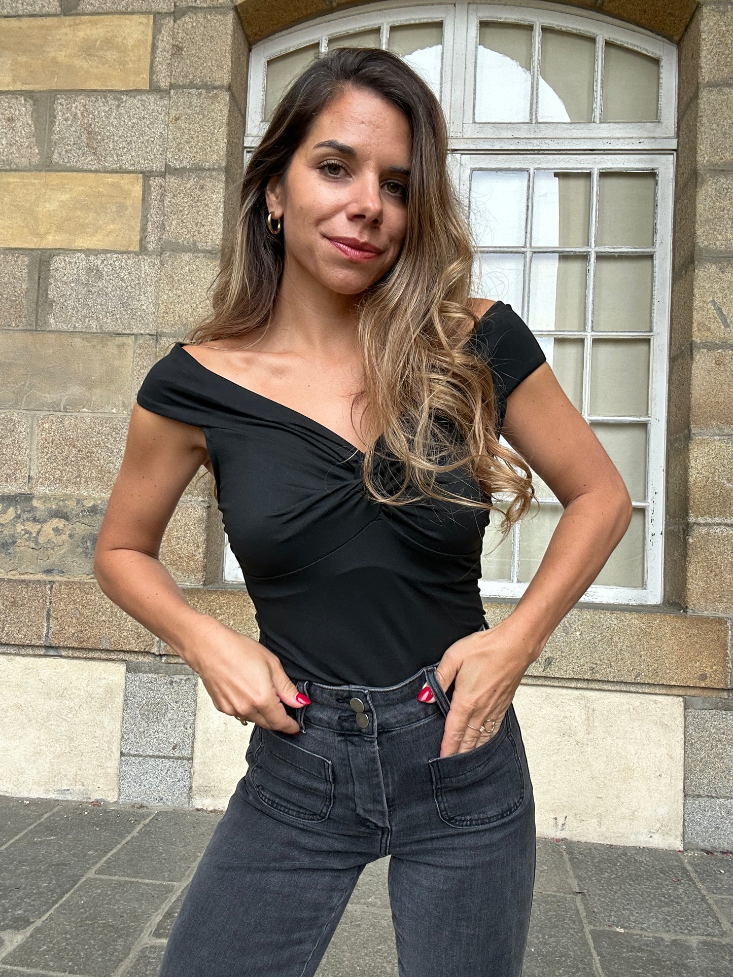 Top Carla noir