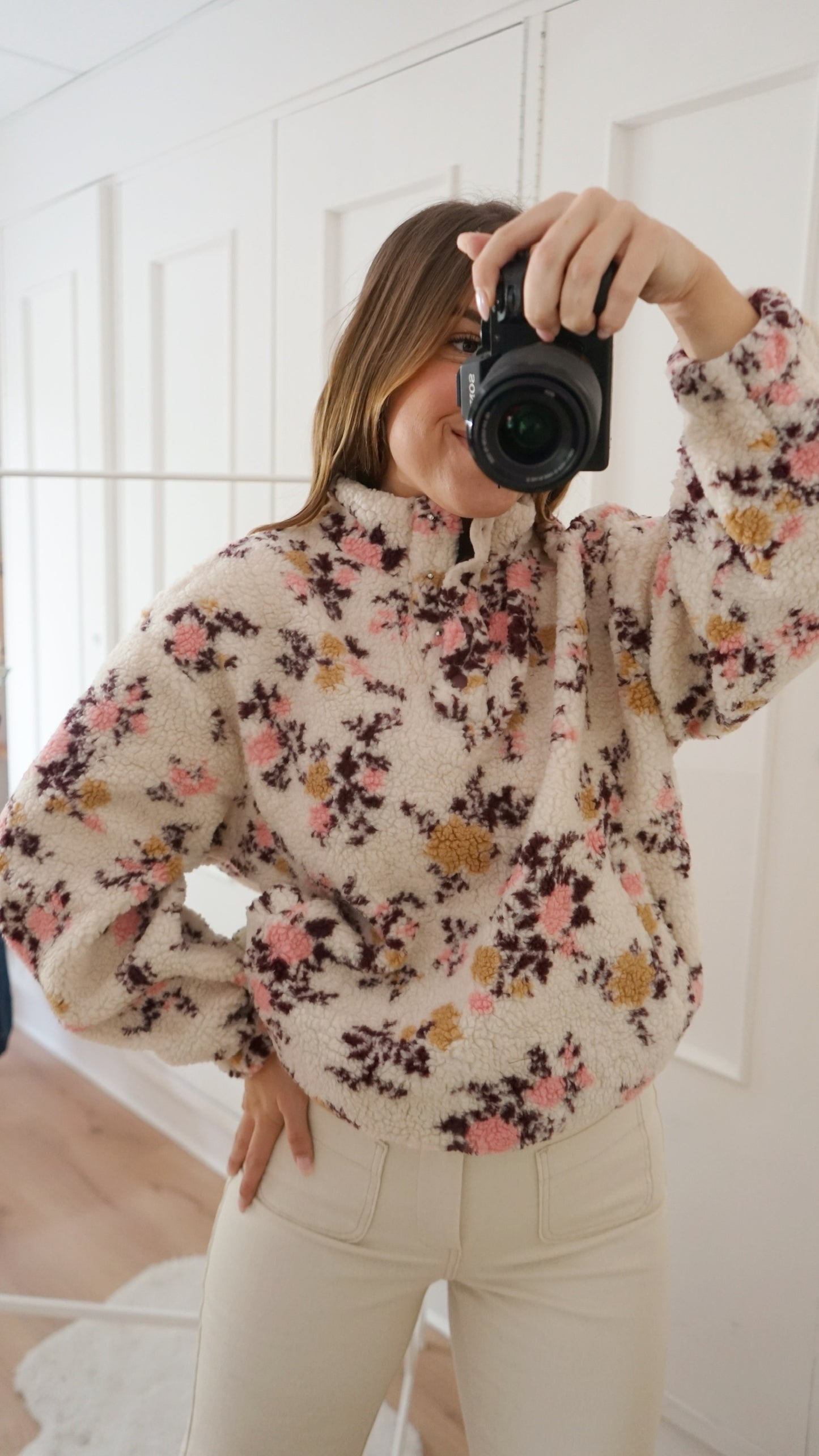 Pull moumoute fleurie Gina