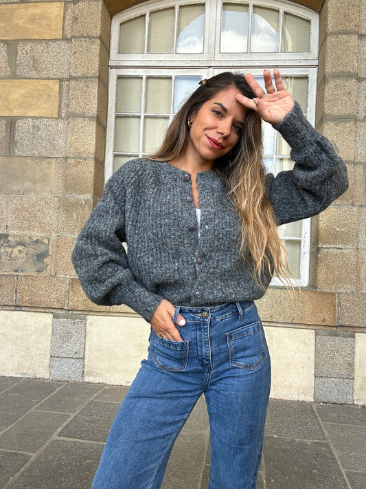 Cardigan Irène gris foncé