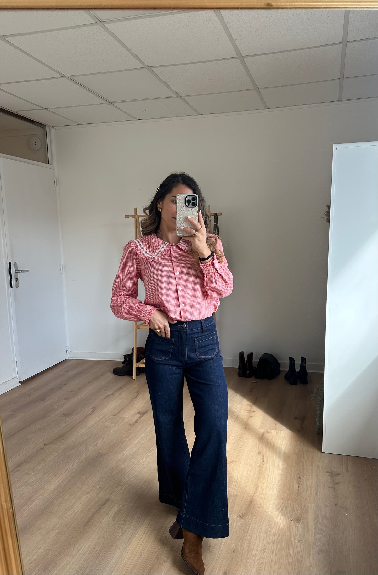 Blouse vichy col Claudine Anaëlle