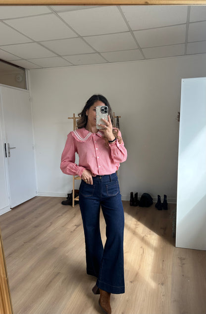 Blouse vichy col Claudine Anaëlle