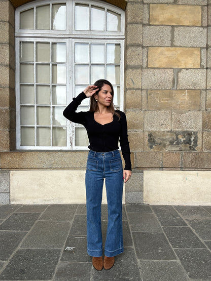 Cardigan fin Louise noir