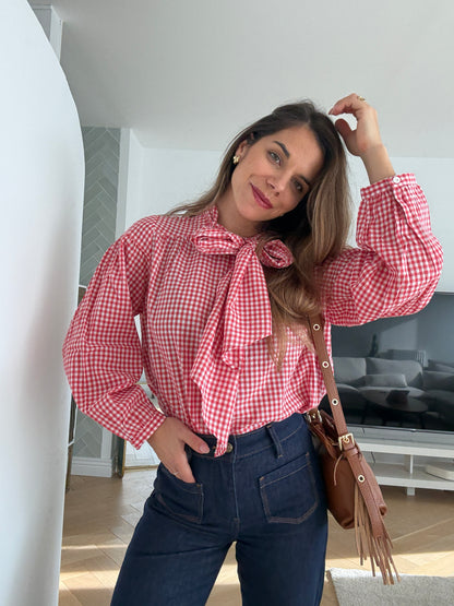 Blouse vichy rouge Alice