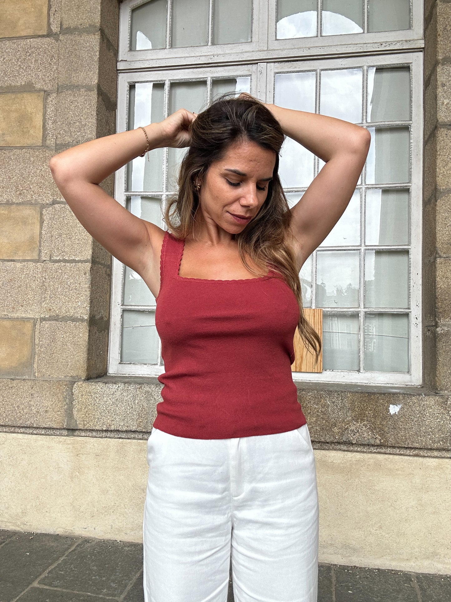 Top Lise vieux rose