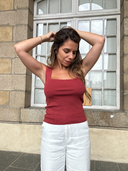 Top Lise vieux rose
