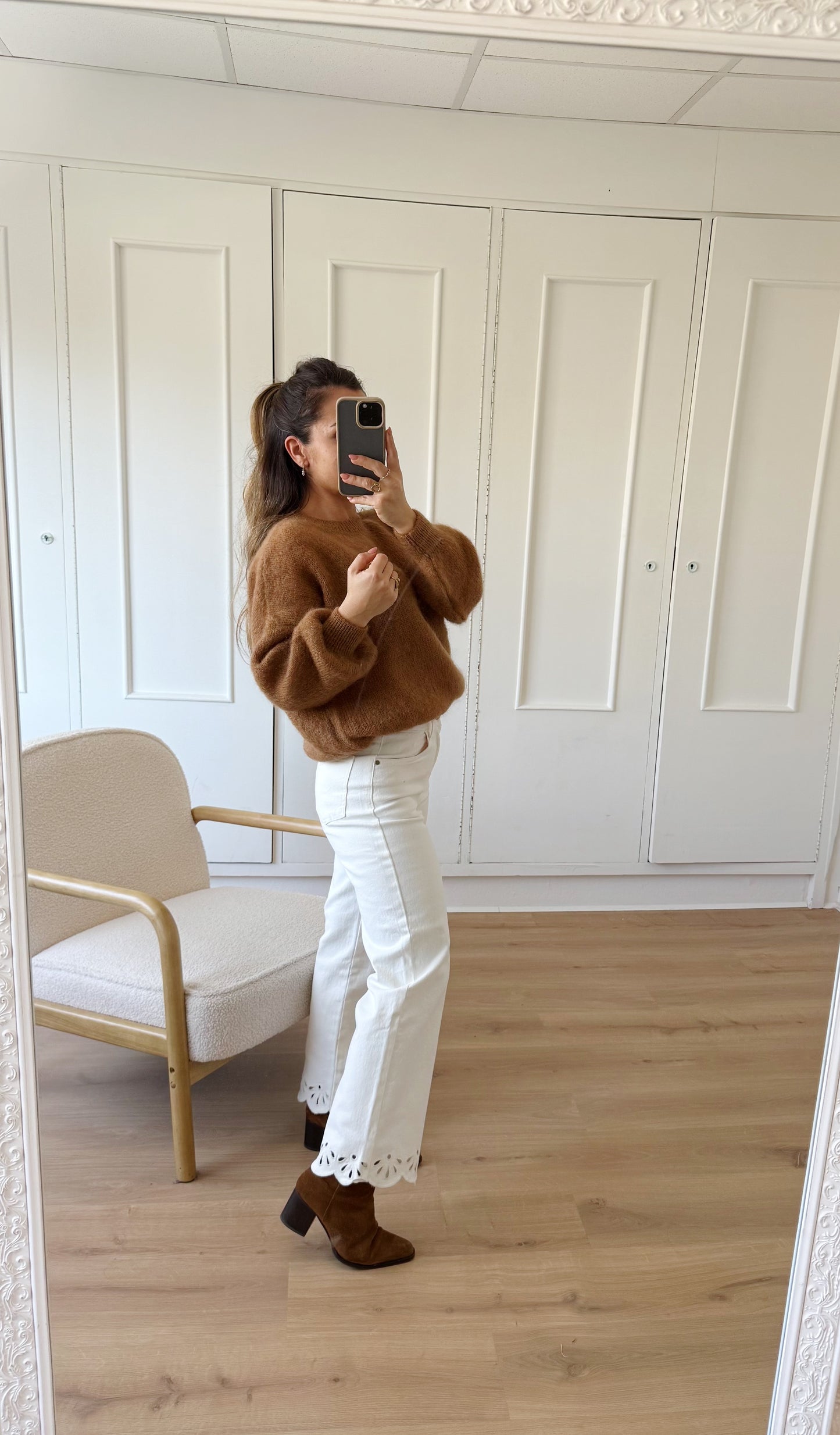 Jean cropped broderies Lola