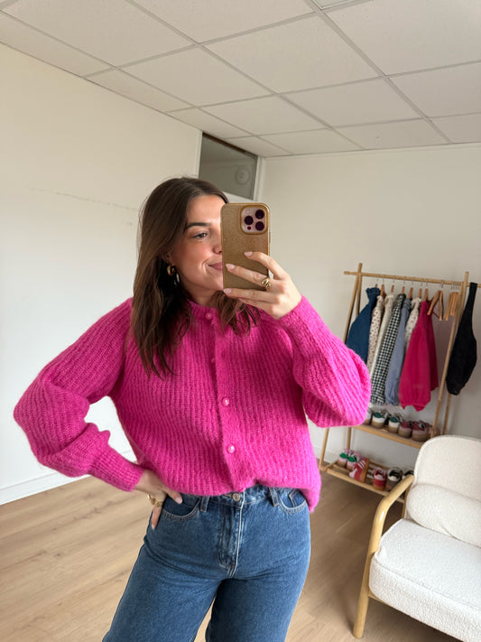 Cardigan Irène fuschia