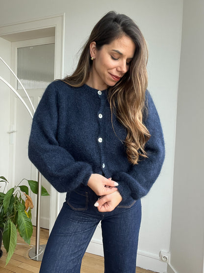 Maille en laine Bianca bleu marine