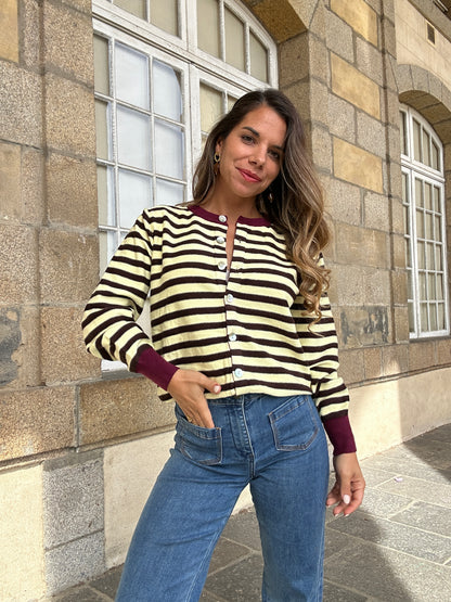 Cardigan rayé Juline