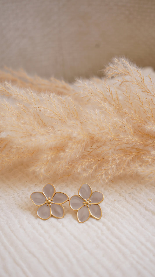 Boucles d'oreille Bloom taupe