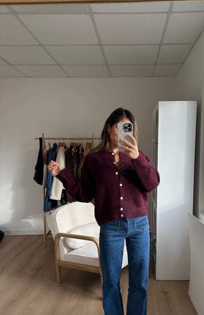 Cardigan Agatha bordeaux