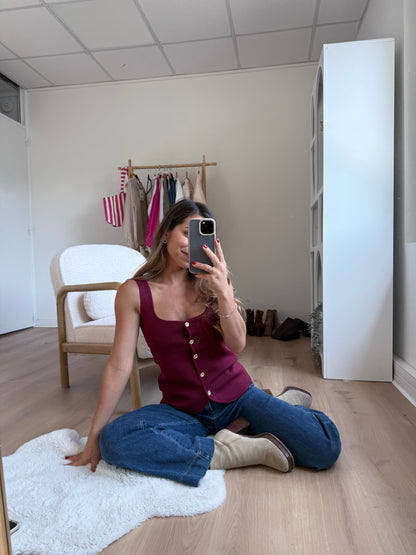 Top Ambre bordeaux