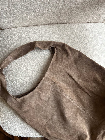 Sac à main en daim Marine Taupe