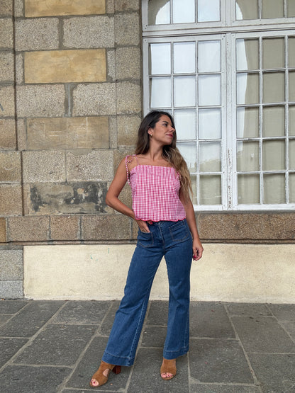 Top vichy Aimée rouge