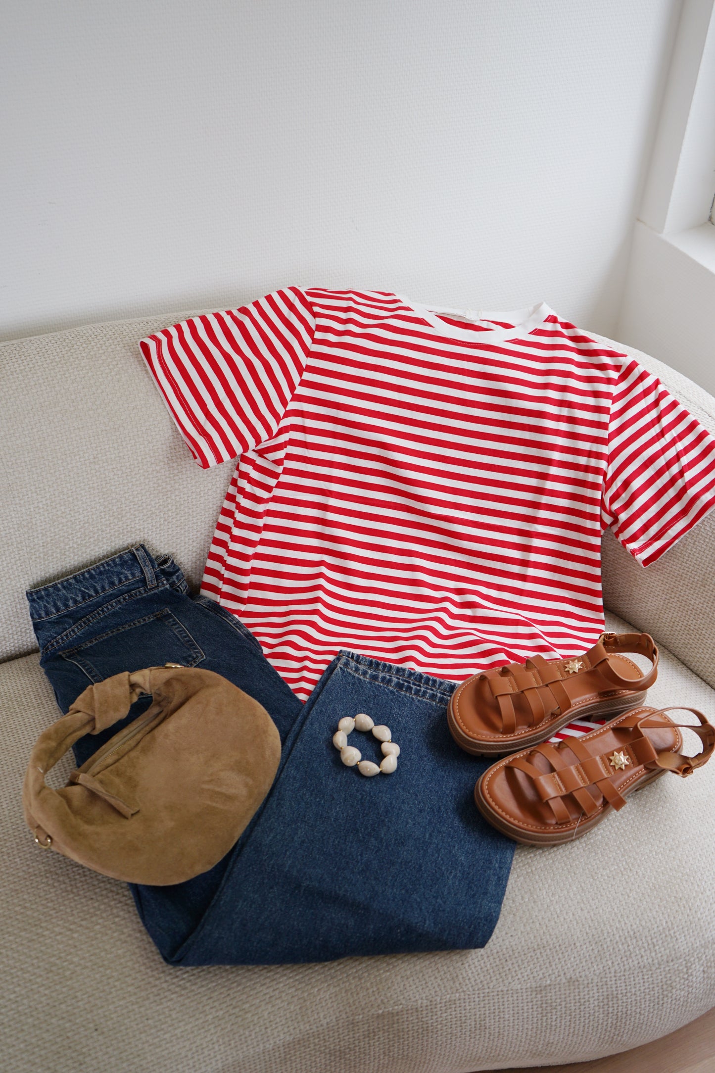 Tee-shirt rayé rouge Jules