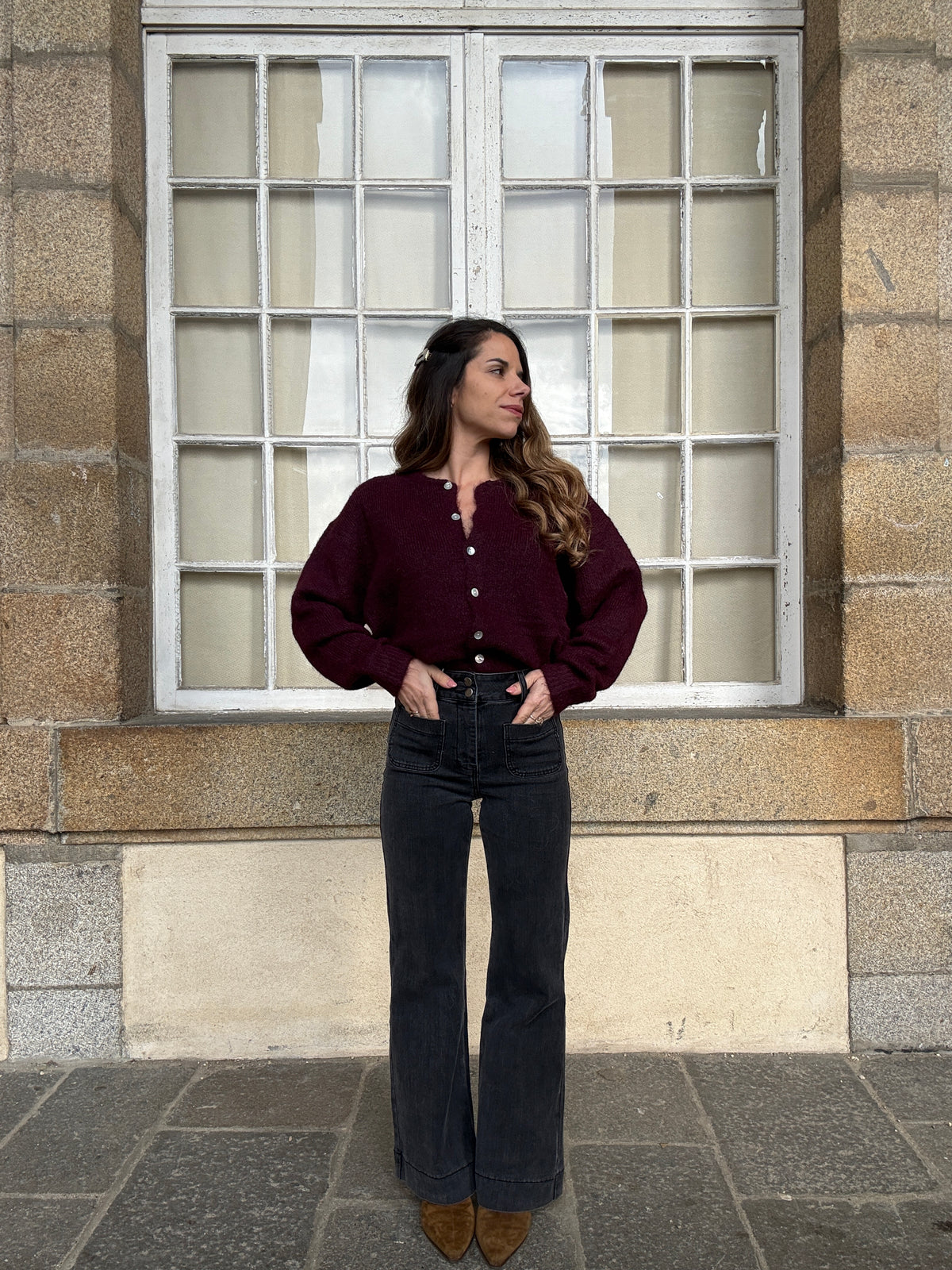 Cardigan Agatha bordeaux