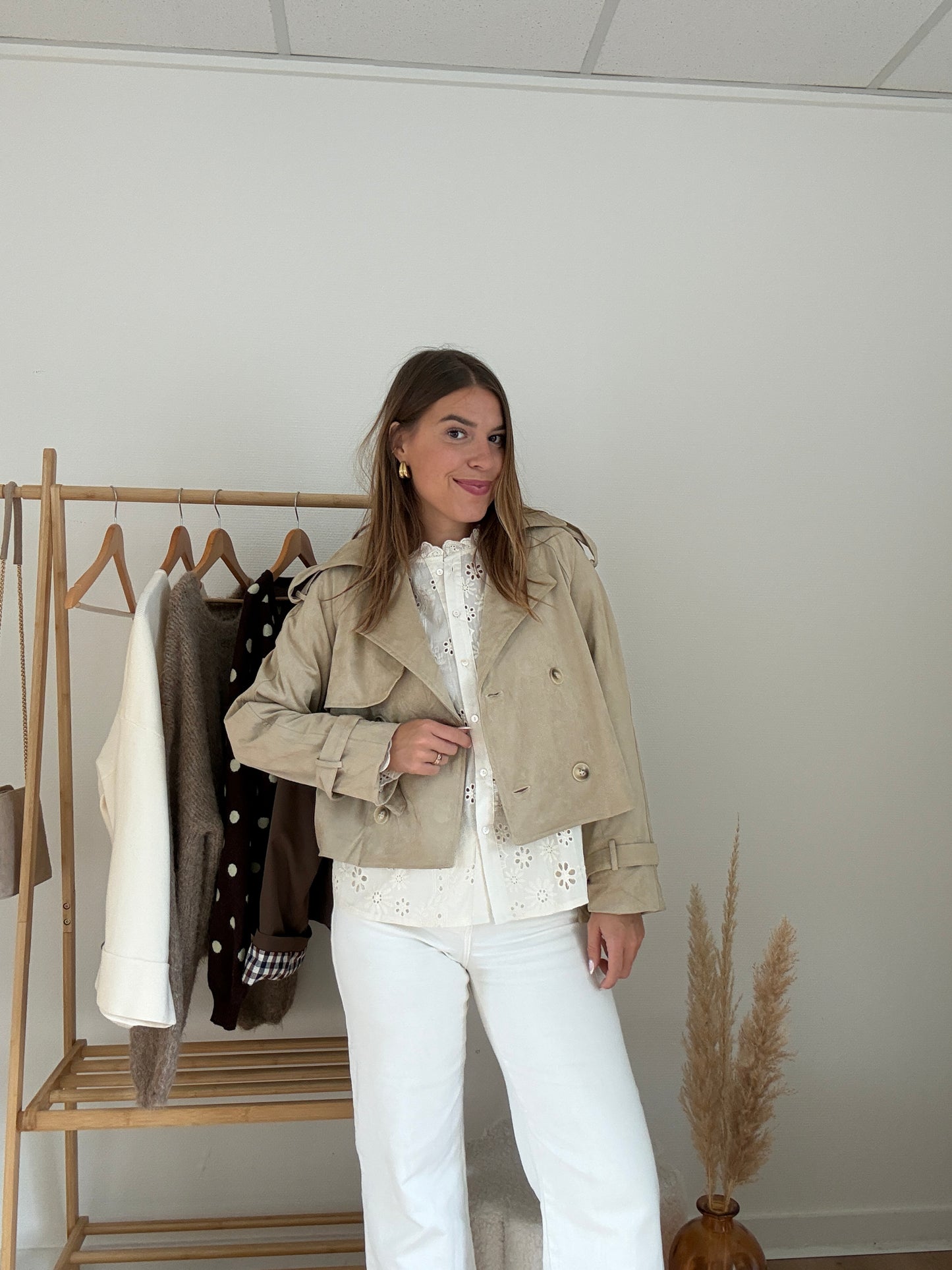 Veste effet suédine Jihane beige