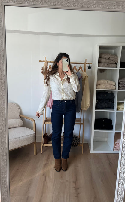 Blouse brodée Prune