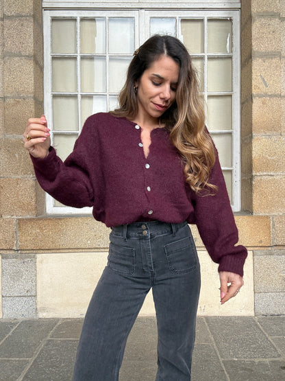 Cardigan Agatha bordeaux