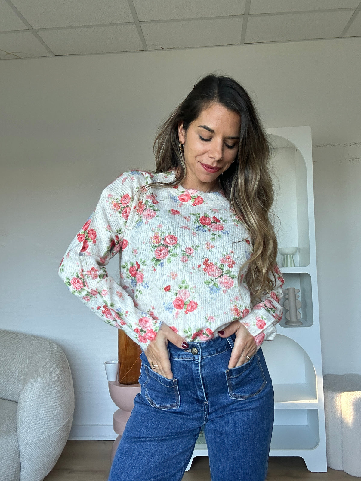 Pull Loïs à fleurs