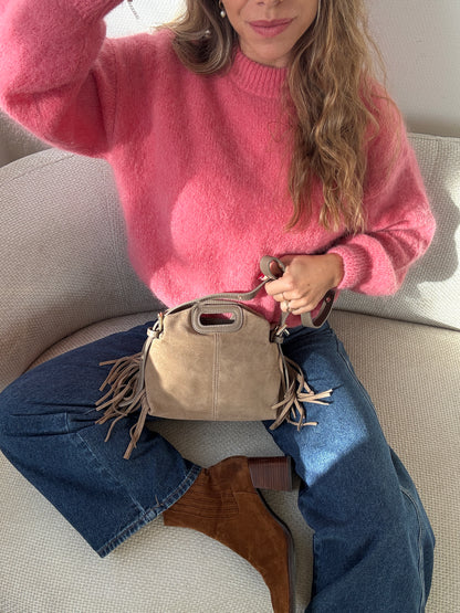 Sac à main en cuir Jodie beige