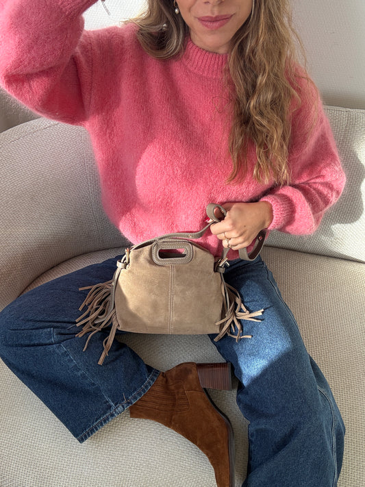 Sac à main en cuir Jodie beige