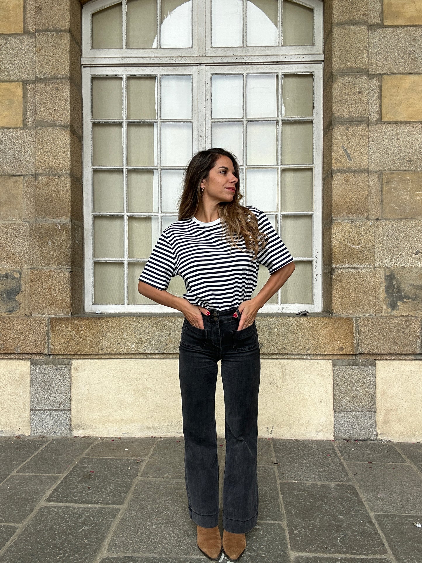 Tee-shirt rayé bleu marine Jules