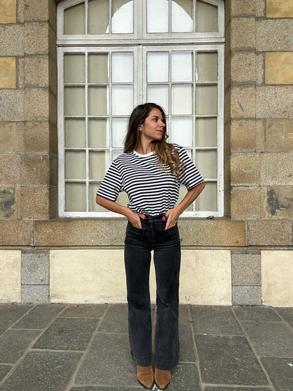 Tee-shirt rayé bleu marine Jules