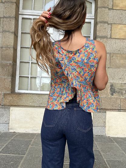 Top Suzanne liberty bleu