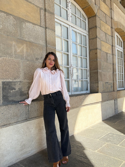 Blouse Brune doux rose