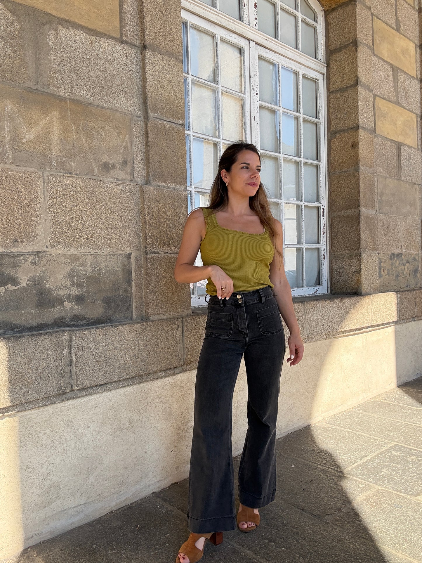 Top nora vert olive